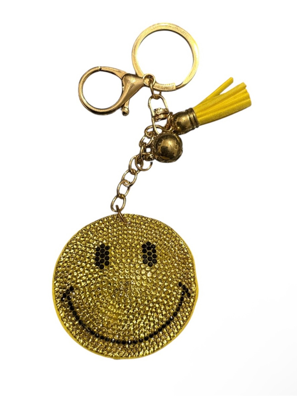 Gold Smiley Face Tassel Keychain